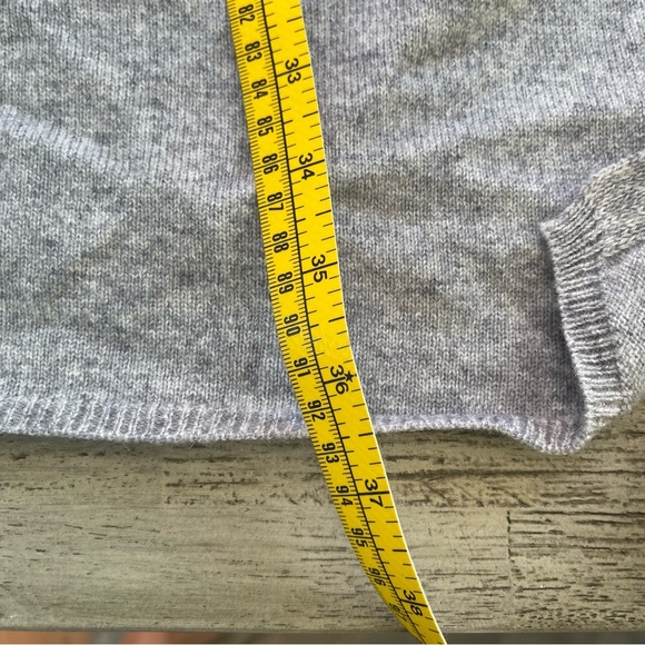 Fincati Gray Cashmere Blend Asymmetrical Sweater Poncho OSFM NWT - Picture 8 of 11